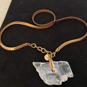 Twisted Silver lucite choker necklace 22”